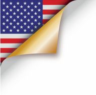 Page curl revealing USA flag N2