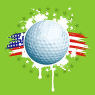 golf ball against american flag