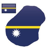 Nauru map &amp; flag