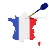 map of france with dart