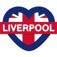 Love England collection vector Liverpool Heart and Flag