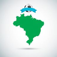Brazil map with football banner N3