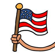 Hand Holding USA Flag