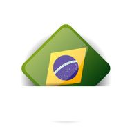 Glossy icon with Flag of Brazil in white pocket