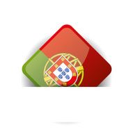 Glossy icon with Flag of Portugal in white pocket