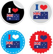 I Love Australia flag Badge or sticker