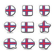 FAROE ISLANDS FLAG ICON SET