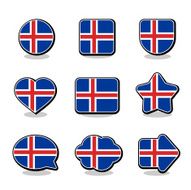 ICELAND FLAG ICON SET