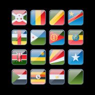 Shiny Square Flags East Africa
