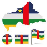 Central African Republic map &amp; flag