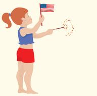 Girl celebrating the Fourth of July