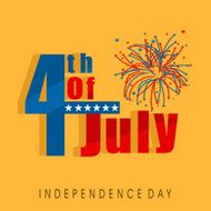 Creative fireworks with stylish text 4th of July