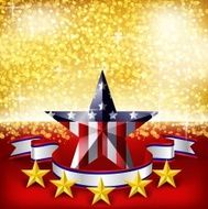 American Independence Day background flag on stage