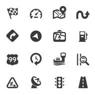 Map and Navigation Silhouette icons