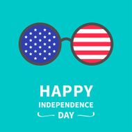 Round glasses with stars strips Independence day US of America