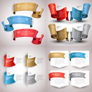 vector ribbons set Design infographic template N2