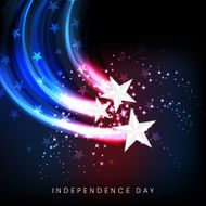 Silver stars on American national flag colors wave background