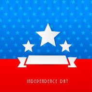 White stars with blank ribbon on American national flag background