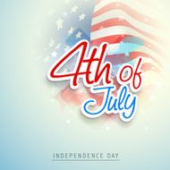 Stylish text 4th of July on American Flag waving background