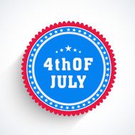 Sticker or label design with stylish text 4th of July