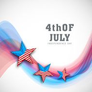 Beautiful stars on national flag waves background