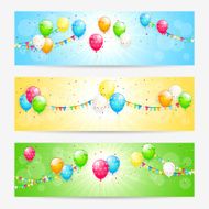 Colorful cards with balloons