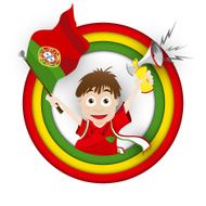 Portugal Soccer Fan Flag Cartoon N2