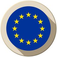 Europe Flag Button Icon Modern