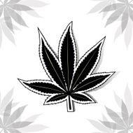 Black cannabis leaf