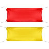 Red and Yellow l Rectangular Banners Set with Corners Ropes