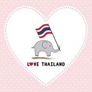 Elephant hold Thai flag7