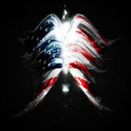 Abstract angel wings with american flag N5