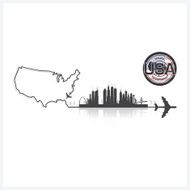 United States Of America Skyline Buildings Silhouette Background