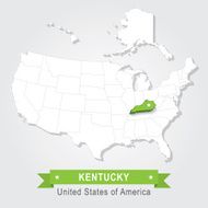 Kentucky state USA administrative map