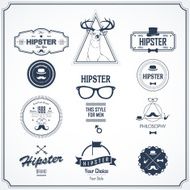 Vector illustration in Hipster style Logo set N5