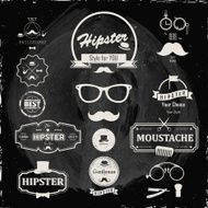 Vector illustration on a blackboard in Hipster style