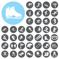 Ski sport icons set Illustration eps10
