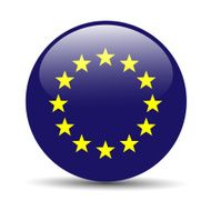 Flag of European Union as round glossy icon
