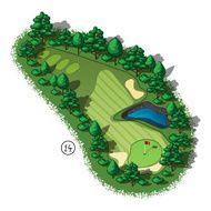 Vector golf course hole aerial isometric view N7