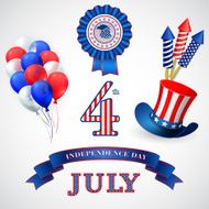 Independence Day holiday symbols Vector illustration N3