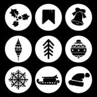 Set Christmas cartoon icons