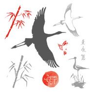 Vector design elements in the Japanese style