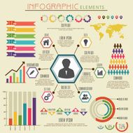 Set of various business infographic elements