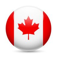 Round glossy icon of Canada