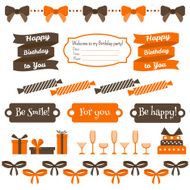 set of festive birthday party elements Flat design N11