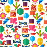 Celebration seamless pattern with carnival flat icons and objects N4