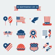 United States of America Independence Day icon set N2