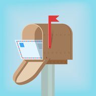Postal box with letter