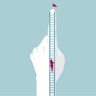 businessman climb on the stairs hand Gesture NO 1