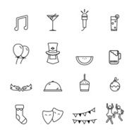 Party line icons set for design N4